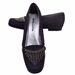 Bellini Fierce Purple Flats with Silver and rhinestone Detailing Size 7